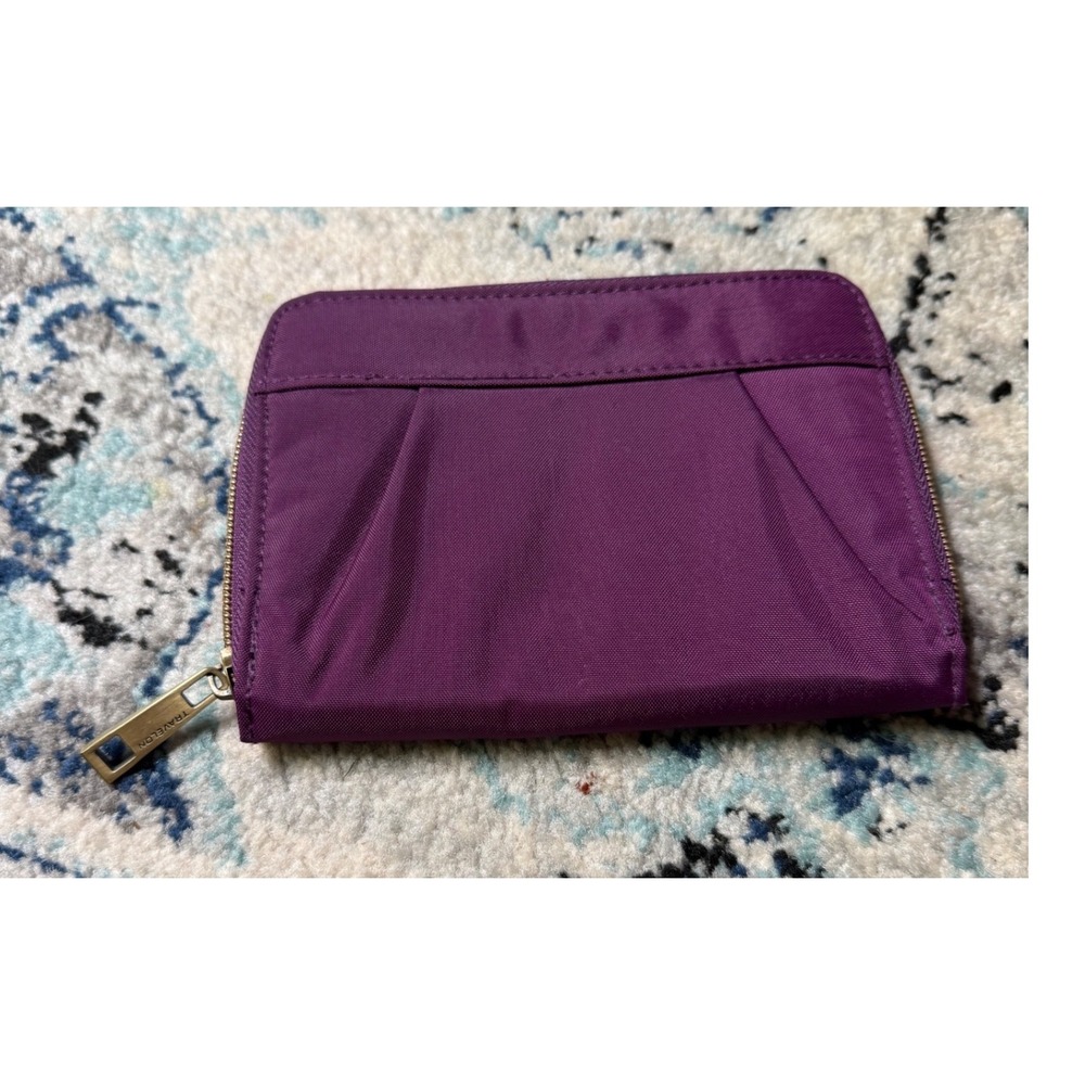 Travelon Purple Nylon RFID Blocking Zip Around Passport Wallet Organizer